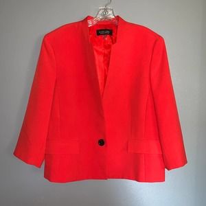 Black Label by Evan-Picone Blazer Single Button Orange - Red Size 18